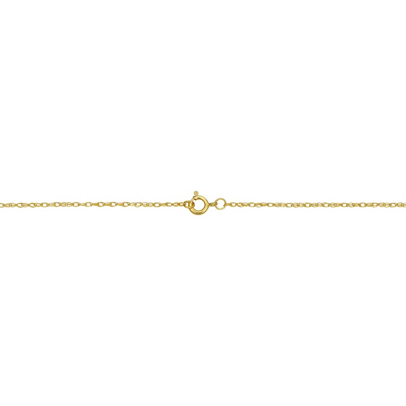 Kooljewelry كولجويلري سلسلة حبل كلاسيكية للسيدات - قلادة بتعليقة من الذهب الأصفر 14k، مصقولة، بحلقة ربيعية - Image 4